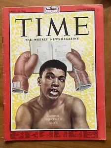 Time Magazine 1963 Muhammad Ali Cassius Marcellus Clay Boxing Rolex Ad NO LABEL - Foto 1 di 9