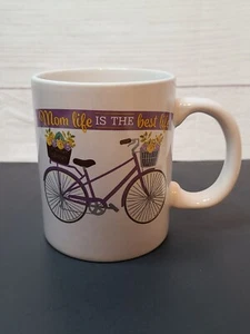 Royal Norfolk Coffee Tea Mug "Mom Life is the Best Life" Bike Flowers Mom Gift - Picture 1 of 4
