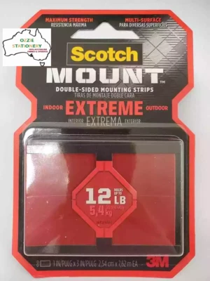 3M Scotch 7.6 x 2.5cm Extreme Double Sided Mounting Strips 8 Pack - image 1 of 2