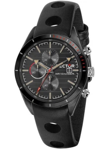 Mens Wristwatch SECTOR 770 R3271616002 Chrono Leather Black Sub 100mt NEW - Picture 1 of 2
