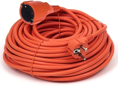O&W SECURITY Verlängerungskabel orange 30m SCHUKO IP44 Stromkabel für den Außenbereich