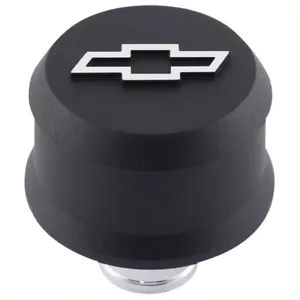 Proform 141-858 Slant Edge Chevy Bowtie Aluminum Breather Cap Push In Black - Picture 1 of 2