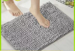 31.5*19.7 in Gray Non-slip Microfiber Shag Bathroom Rugs Bath Mats Shower Rug - Picture 1 of 4