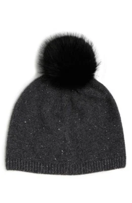 Gorro Sofia Cashmere Lentejuelas Cachemira Piel Sintética Pompa Nuevo En Paquete $195 Foto 1 de 3