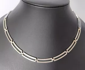 More details for vintage sterling silver modernist style 925  necklace jewellery 17.5 inch