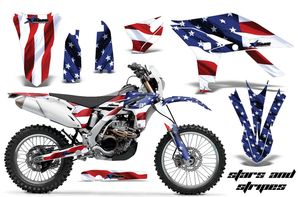 Kit de gráficos para moto de cross calcomanía adhesiva envoltura para Yamaha WR450F 2012-2015 BANDERA DE EE. UU. Foto 1 de 1