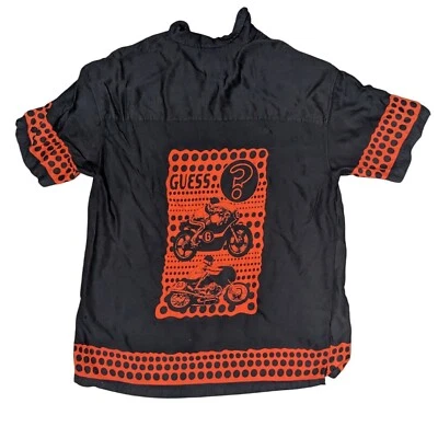 Guess Y2K Vintage Streetwear Bowling Motorcycle Button Up Shirt Men's XL - Image 1 of 4