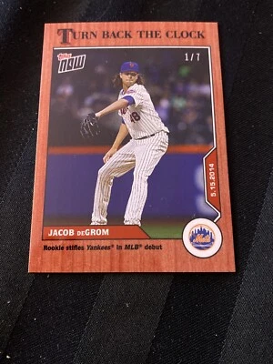 2020 Jacob deGrom Cherrywood 1/7 SP - MLB TOPPS NOW Turn Back The Clock #46 - Image 1 of 2