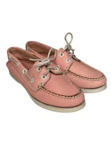 Sperry Top Sider Pink Leather Lace up Boat Deck Shoes Preppy Women’s Size 5 - Picture 1 of 9
