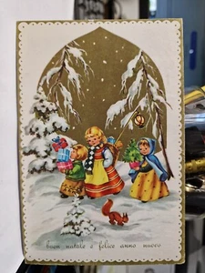 Cartolina Buon Natale Paesaggio Innevato Bimbe 1973 SP3693 * - Bild 1 von 2