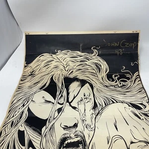 Marvel Spider Woman #1 Sketch Print John Czop 1993 Yellowing & Creased - Picture 1 of 13