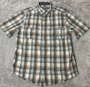 Carhartt Plaid short sleeve Button Down Shirt Adult Size Large Relaxed Fit - Picture 1 of 11