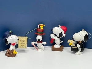 Peanuts Snoopy and Woodstock Christmas Ornaments. Set of 4 - Picture 1 of 7