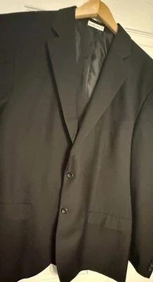 Geoffrey Beene Blazer 男式 48R 黑色经典双扣运动外套夹克套装 — 第 1/4 张图片