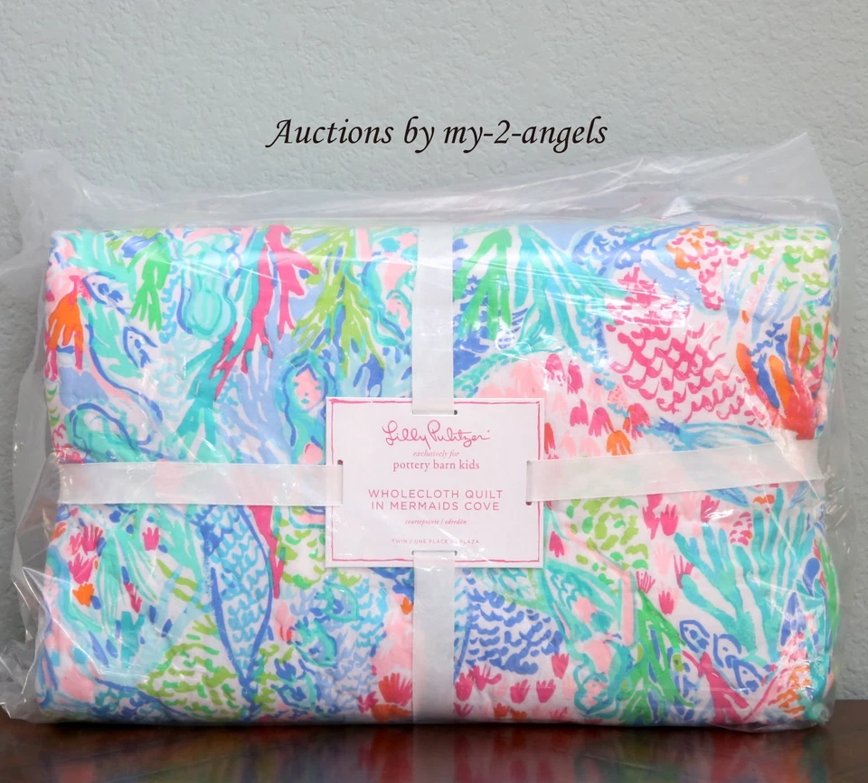 NEW Pottery Barn Kids Lilly Pulitzer MERMAID COVE Twin Quilt HARD TO FIND - Image 1 of 1