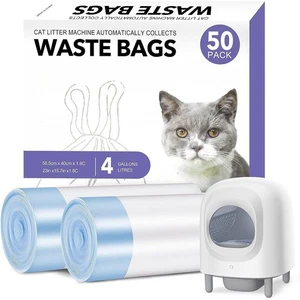 Waste Bags for Automatic Cat Litter Box 50 Count 4 Gallon Liners Refills - Picture 1 of 7