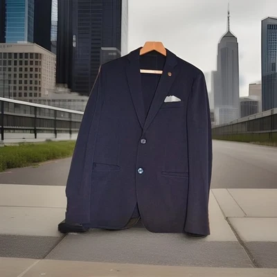 CHAQUETA/BLAZER DEPORTIVA AZUL MARINO DE DISEÑADOR INTELIGENTE EE. UU. MICHAEL KORS ~ S  Foto 1 de 4