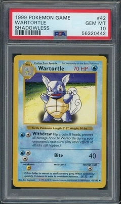 WARTORTLE #42 PSA 10 1999 POKEMON WOTC SHADOWLESS BASE SET  - Image 1 of 2