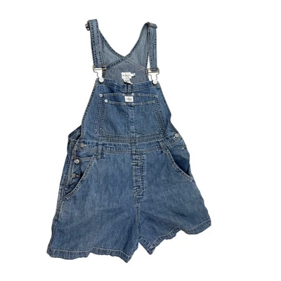 Vintage Calvin Klein Bib Overalls Shorts Jeans Denim Womens Medium 90s - Image 1 of 4