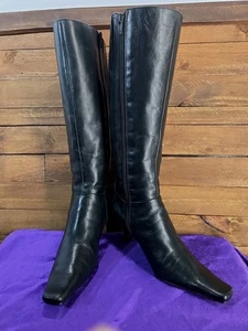 Bandolina Damen schwarz Leder Stiefel Größe 6,5 M seitlicher Reißverschluss SCHÖN  - Bild 1 von 9