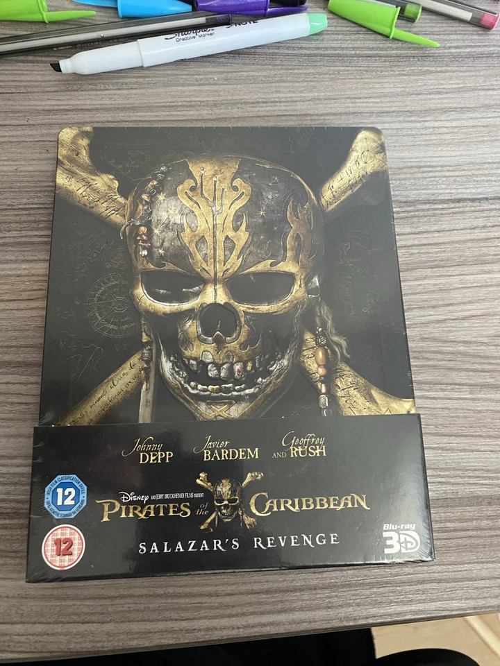 Disney Pirates of the Caribbean - Salazar's Revenge 2D/3D Steelbook - New/Sealed - Image 1 of 2