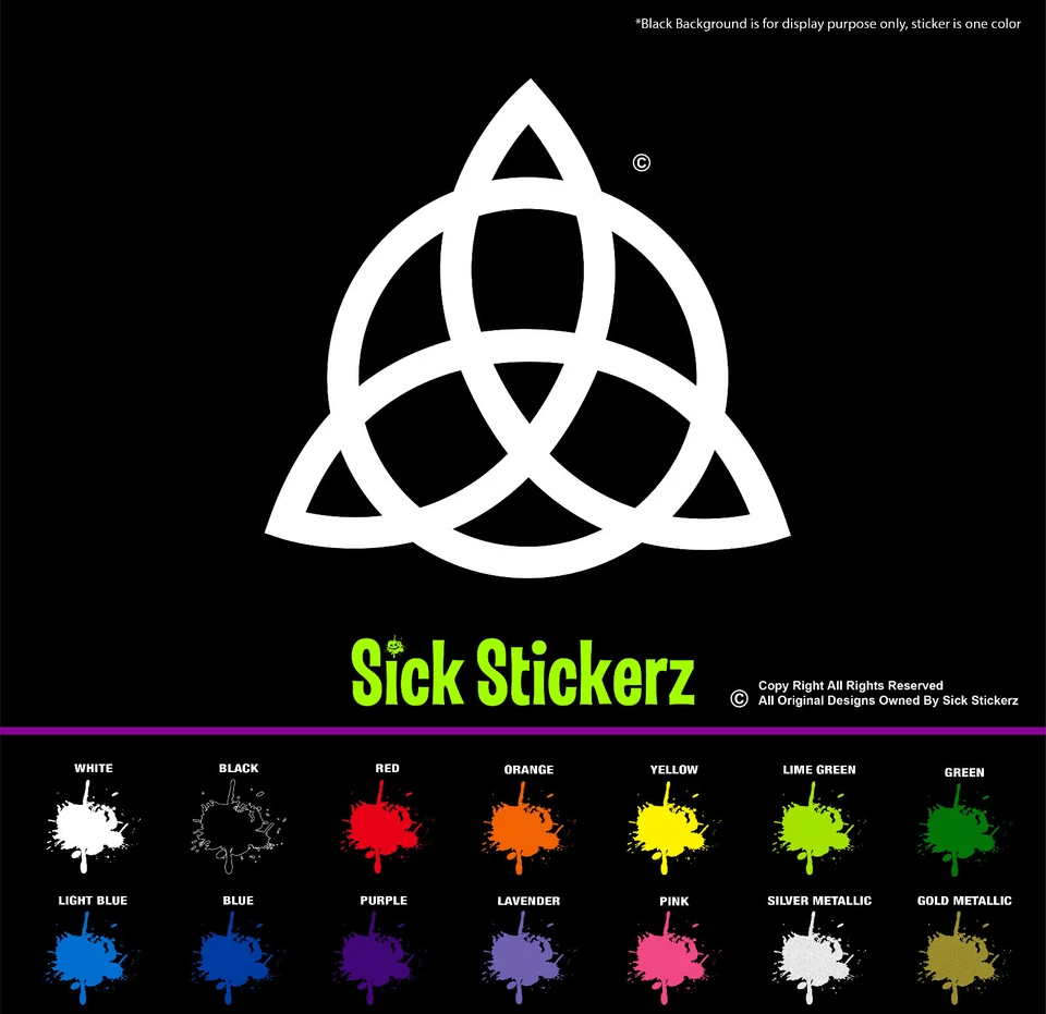 Triquetra Bruja Wicca Calcomanía Parachoques Adhesivo Coche Ventanas Malvado Celta PC Satanás Foto 1 de 1