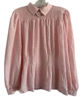 Blusa cuello NILANI NUEVA CON ETIQUETAS Vintage Mujer Rosa Diamante Bordado Joyería-Talla 10 Foto 1 de 4