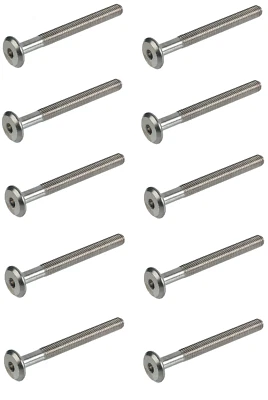 10x Häfele Viti a Testa Piatta M6 Connettore Mobili Raccordo a Vite Nichelato - Immagine 1 di 4