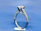 1.5ct Simulated Diamond Solitaire With Accent Milgrain Ring White Gold Plated