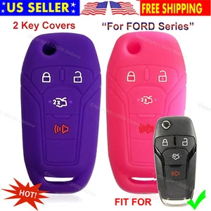 2Pcs Silicone Cover Holder Protector Remote Control Smart Car Case for Ford Key - Bild 1 von 4