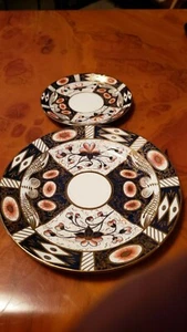 Pair Livesley Powell and Co of England Plates 5" & 7" Imari Pattern Circa 1800's - Picture 1 of 7