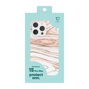 onn. Phone Case for iPhone 15 Pro Max - Pink Gold Marble - Photo 1 sur 6