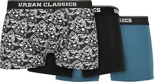 Urban Classics Organic Boxer Shorts 3-Pack Detail Aop/Black/Jasper