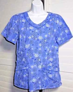 Landau Made Better Scroll Print Nurses Uniform Scrub Top Size XS NWT - Picture 1 of 2
