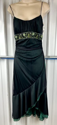 Vintage Trixxi Asymetric Black Babydoll Halter Dress M Fairy Y2K Whimsigoth VTG - Image 1 of 4