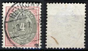 Iceland 1900, 4 Aur Pink/Gray numeral VFU, Mi 20 cat €18 - Picture 1 of 1