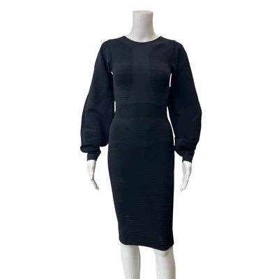 $395 NWT Wolford Black Electric Blue Trinity 3D Bodycon Dress size XS - Image 1 of 4