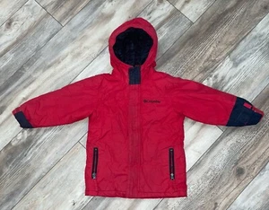 Columbia Coat Boys 4T Jacket Red Nylon Hooded Snow Winter Ski Omni Shield - Picture 1 of 6