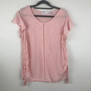Time & Tru Pullover Bluse Stickerei vorne Gr. XL 16/18 beidseitig zum Binden - Bild 1 von 4