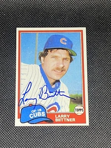 Larry Biittner Chicago Cubs Signed Auto 1981 Topps Card #718 ~ COA - Picture 1 of 3