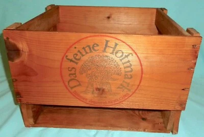 VINTAGE DAS FEINE HOFMARK BREWING CO. GERMAN WOODEN WOOD BEER CRATE CASE NR - Image 1 of 4