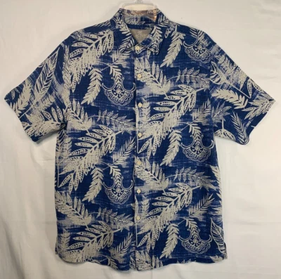 Camisa Margaritaville Abotonada Azul Tropical Manga Corta Para Hombres Jimmy Buffett M Foto 1 de 4