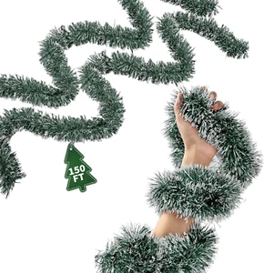 150Ft Christmas Garland - Xmas Tree Decorations, Christmas Tinsel Decorations fo - Picture 1 of 7