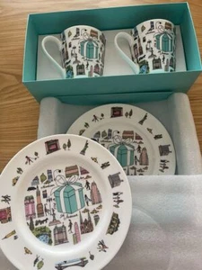 Tiffany & Co. 5th Avenue Dessert Plate & Mug Set of 2 Excellent Free Ship - Picture 1 of 8