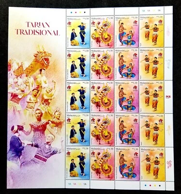 Malaysia Year Of Dragon 2024 Dance Chinese Lunar Zodiac Sheetlet Vietnam O/P MNH - Image 1 of 4