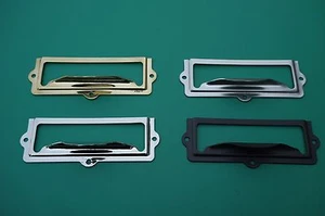 4 FINISHES FILE CABINET CARD HOLDER WITH PULL, LABEL HOLDER, CARD HOLDER - Picture 1 of 12