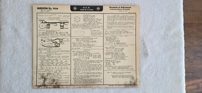 ( 1 ) Hudson Six 1954 年超级黄蜂汽车调谐系统布线图 A.E.A. — 第 1/2 张图片