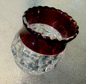 EAPG*** RUBY STAINED = KINGS CROWN = INDIVIDUAL SUGAR = 1890'S ERA - Picture 1 of 3