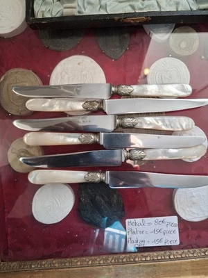 Lot De 6 Couteaux Ancien Manche En Nacre - Photo 1/2