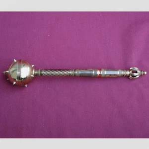 Antigua MAZA COSACA DE LATÓN FUNDIDO GRANDE de colección hecha a mano época de la URSS ucraniana 11" = 28 cm - Imagen 1 de 5